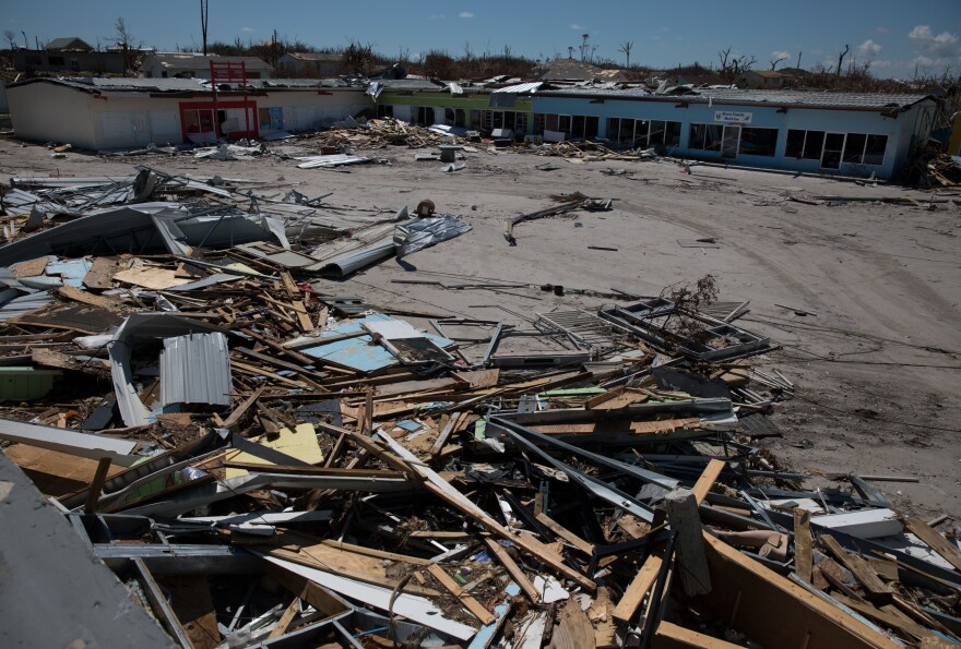 Debris left by Hurricane Dorian in Marsh Harbour. The World Food Programme estimates that Dorian destroyed 13,000 homes in the Bahamas.