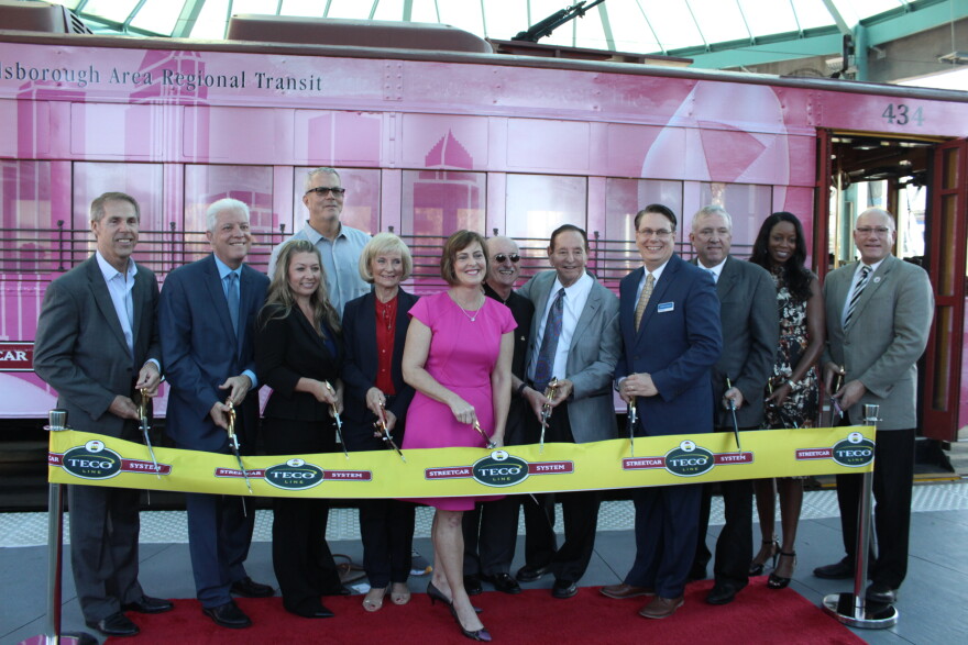 State and local officials kicked off the start of fare-free rides on the TECO Streetcars for the next three years.