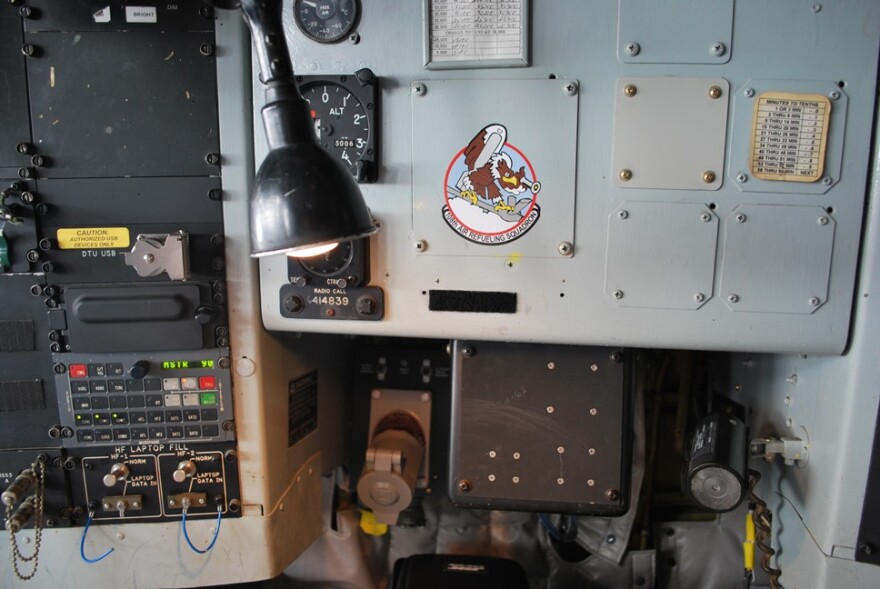 The 108th Observation Squadron patch inside the cockpit of the KC-135. June 2017