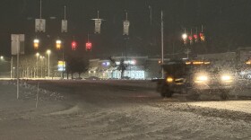 A truck drives through the U.S. 31 and M-37 intersection at Chum's Corner, in Grand Traverse County, just before 6 a.m. Thursday, Nov. 25. (Photo: Ed Ronco / I