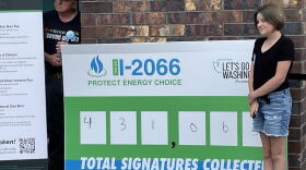 In 2024, Washington voters approved Initiative 2066 that aimed to halt the state's push to end natural gas use in homes and buildings. On Thursday, the state Supreme Court found the measure unconstitutional. Shea White of Du Pont, Washington, pictured above, wrote in the number of signatures initially submitted for the measure in July 2024.