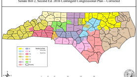 File photo of North Carolina's gerrymandered congressional district map.