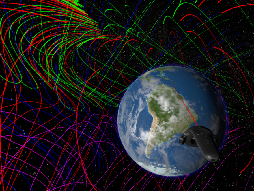 A virtual reality program developed by NASA could help scientists visualize the magnetic fields around the earth.