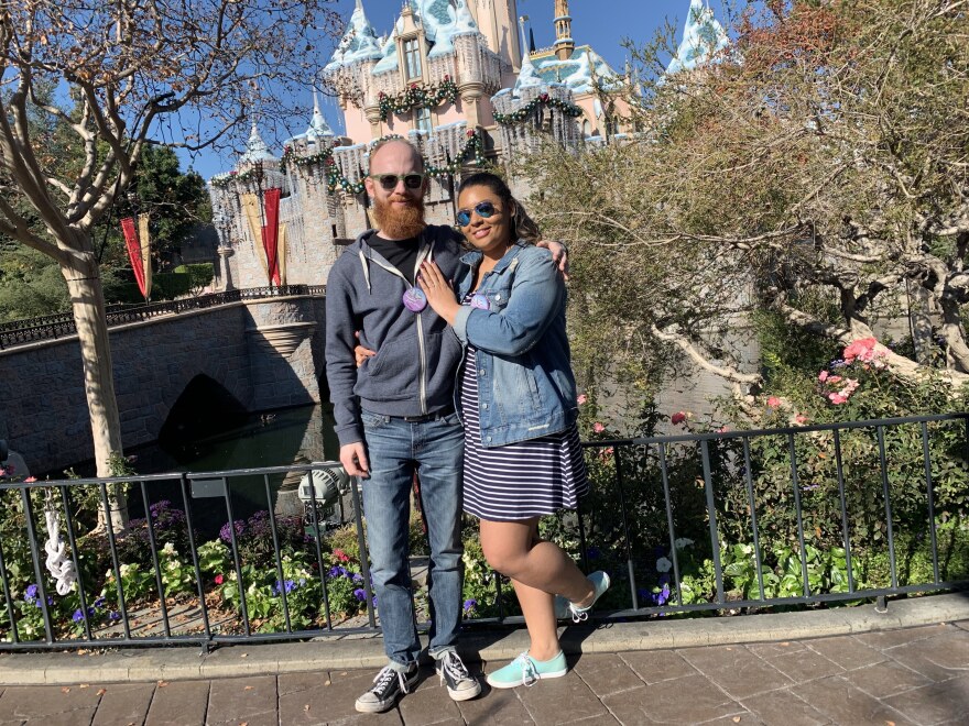 The couple visited Disneyland in December 2018 to celebrate their engagement.