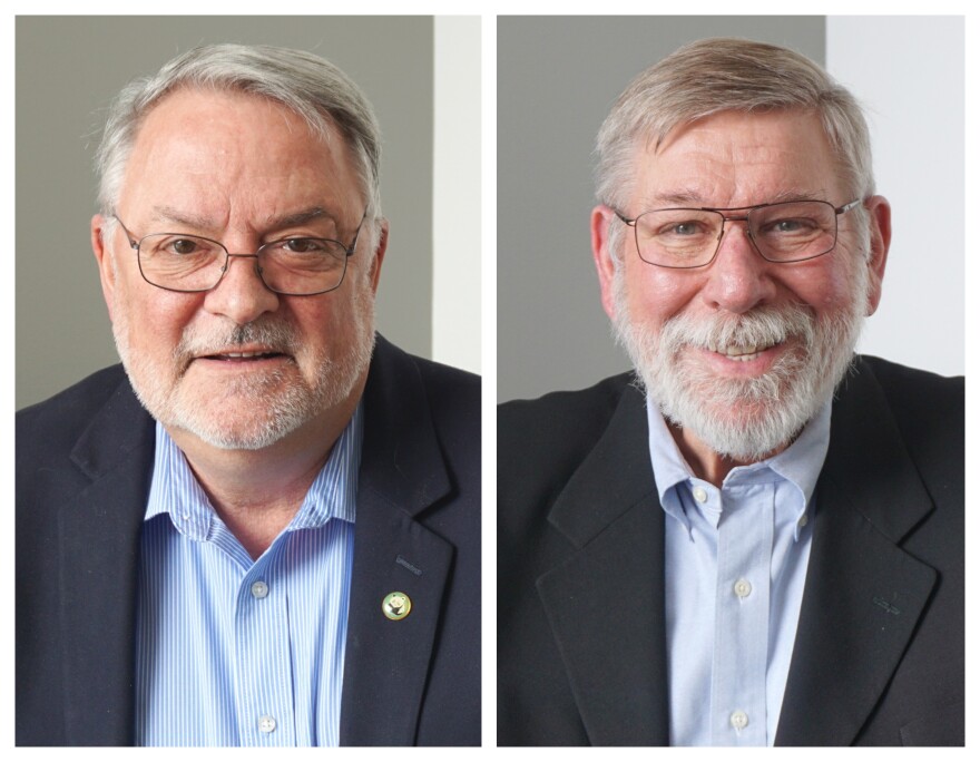 Eric Miller (at left) and Jack Grisham have put in a combined 66 years of work at the St. Louis Zoo.