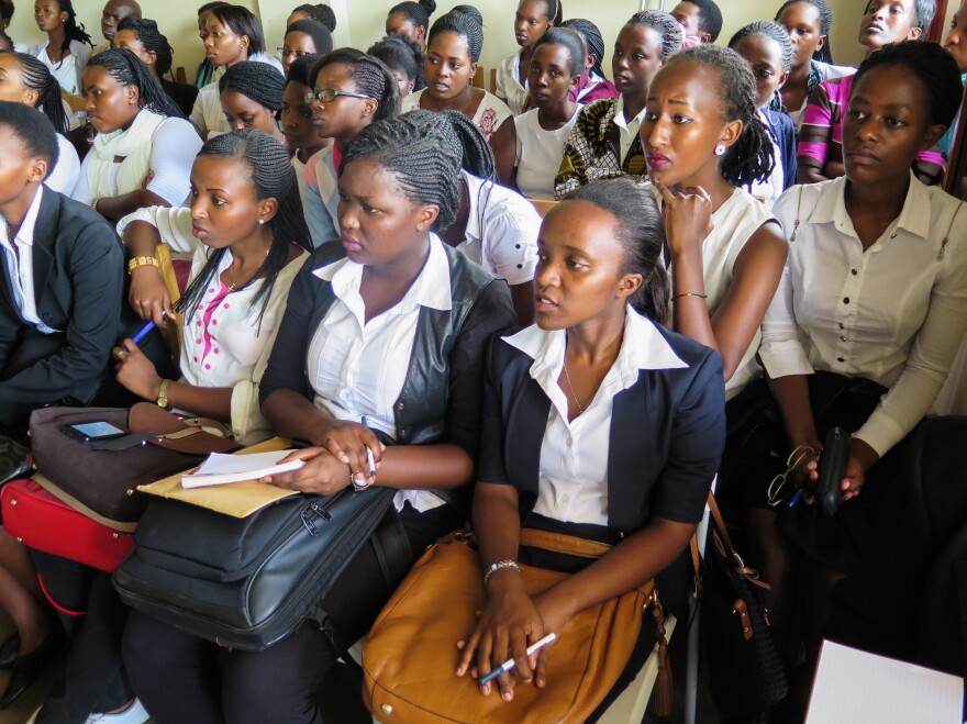 Audience members at the first all-female debate tournament held at the Akilah Institute.