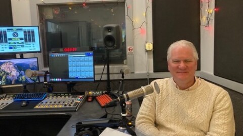 NPR roving national correspondent Frank Langfitt in the BPR studios Wednesday, April 8, 2026.