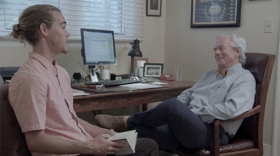 Tracy Upchurch (right) with a student (left) at Flagler College.