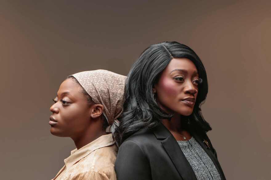 Moriah Cary (left) and Jazzmin Carson portray Sarah and Sandra – two powerful stories of Black womanhood across centuries of U.S. history.