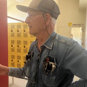 For 19 years, Vernon Nichols has reset all of the locker combinations for Winslow Junior High School before the start of a new school year. (Sativa Peterson/KJZZ)