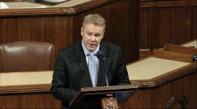 Rep. Warren Davidson, R-Ohio, speaks as the House of Representatives debates the articles of impeachment against President Donald Trump at the Capitol in Washington, Wednesday, Dec. 18, 2019.