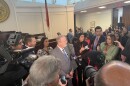 Sen. Phil Berger answers questions from reporters on April 21, 2026. Berger said it may be worth revisiting the state's data center tax exemptions that allow the facilities to avoid paying sales and use tax on their electricity and equipment.