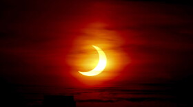 Solar eclipse is seen during early hours of morning in New York, United States on June 10, 2021. (Photo by Islam Dogru/Anadolu Agency via Getty Images)