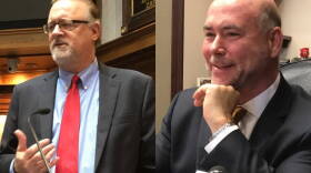 Senate President Pro Tem David Long (R-Fort Wayne), left, and House Speaker Brian Bosma (R-Indianapolis), right, say they're respective chambers have reached an agreement on legislation to address Indianaâ€™s workforce development issues.