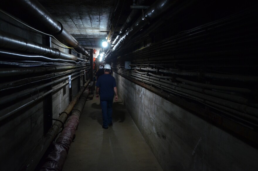 A tunnel in the Sanford Underground Research Facility