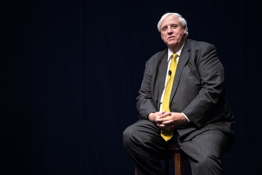 West Virginia Gov. Jim Justice gives a speech during a Department of Tourism conference Wednesday, Sept. 19, 2018, at the Morgantown Event Center.