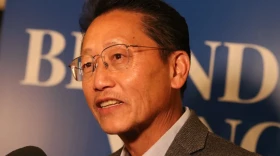 Fresno City Council District 5 candidate Brandon Vang, pictured at his campaign headquarters Tuesday, March 18, 2025.