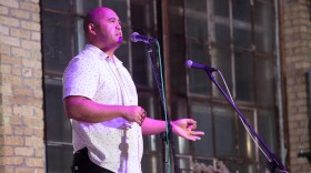 Person telling a story on stage