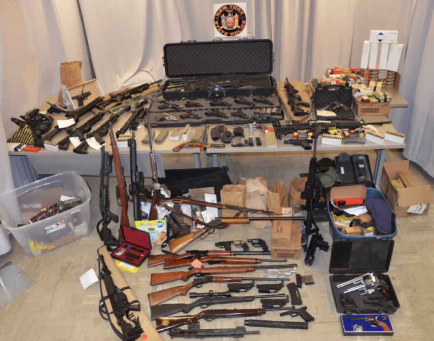 Weapons and weapons parts seized from Marinelli's home