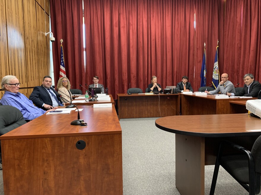 After being sworn in, the Luzerne County Government Study Commission held an organizational meeting. They will have nine months to examine and report on the county's current government structure. Seated from left to right: Chair Tim McGinley, Matt Mitchell, Treasurer Cindy Malkemes, Mark Shaffer, 