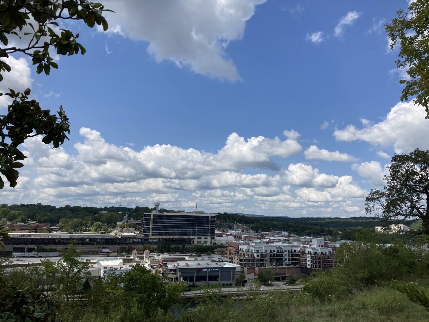 The Branson, Missouri waterfront along Lake Taneycomo is seen in this Sept. 7, 2022 photo.