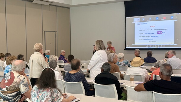 Attendees at the event are given a chance to speak and ask questions about upcoming ballot measures.