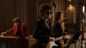 Timothée Chalamet as Bob Dylan in 'A Complete Unknown.'