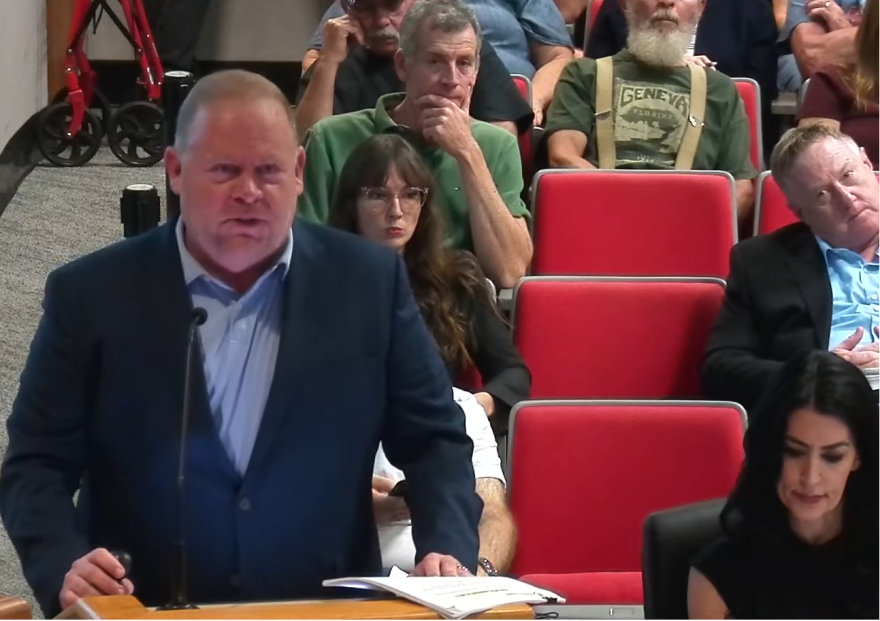 Developer and former state lawmaker Chris Dorworth shared a detailed presentation Wednesday in support of his request to remove land from the county’s rural boundary. He argued the county’s process for deciding on such requests “changes on a case by case basis,” a claim later rejected by the county attorney.