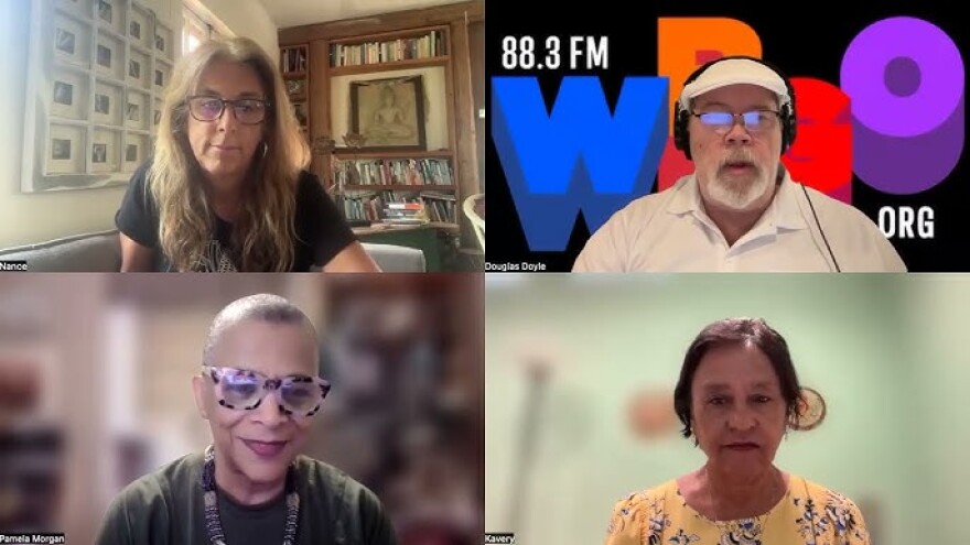 WBGO Journal host Doug Doyle chats with filmmakers Nance Ackerman (top left) and Kavery Kaul (bottom right) and Women In Media Executive Director Pamela Morgan (bottom left) about the 17th Women's International Film Festival