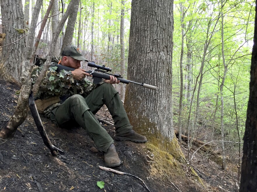 Andrew Herrington has made a career of hunting feral hogs.