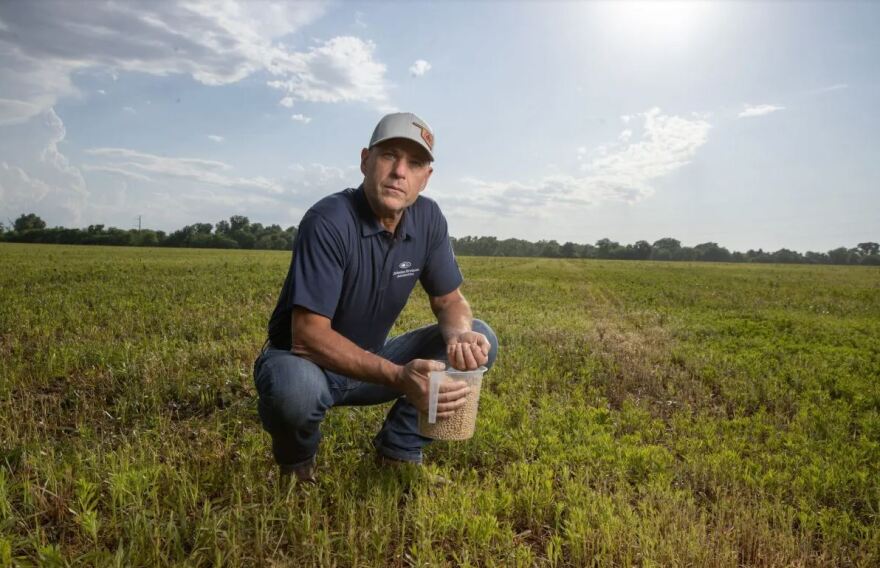 Eric Lang prepares leased farmland adjacent to Stinchcomb Wildlife Refuge in Oklahoma City for soybean planting in June. Lang said this will be the first year soybeans have been planted on the fields.