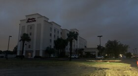 Hurricane Hanna rolls in near the Hampton Inn where migrants were being held.