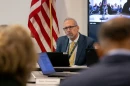 Illinois Superintendent Tony Sanders participates in a previous Illinois State Board of Education meeting.