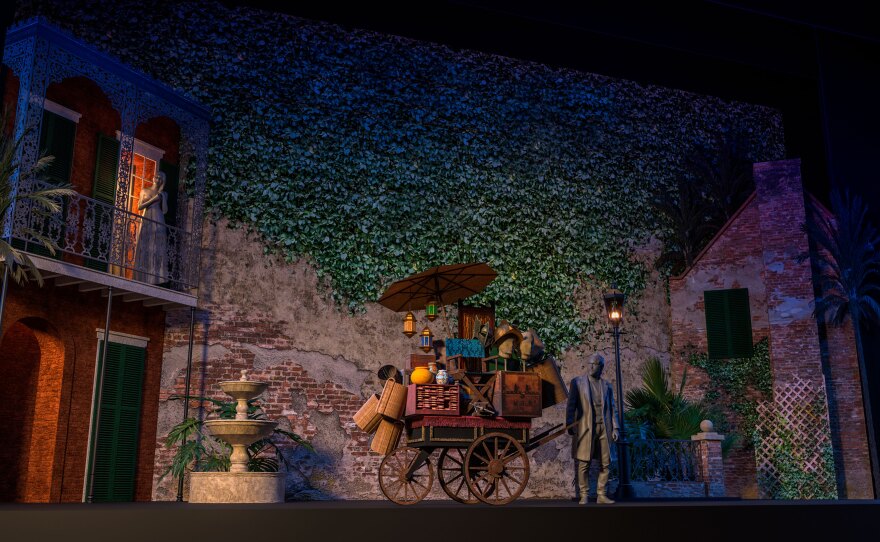 Set rendering from the New Orleans Opera's production of Rossini's The Barber of Seville