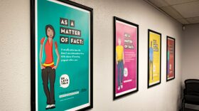 Posters on sexual health at Thrive's headquarters in Oklahoma City.