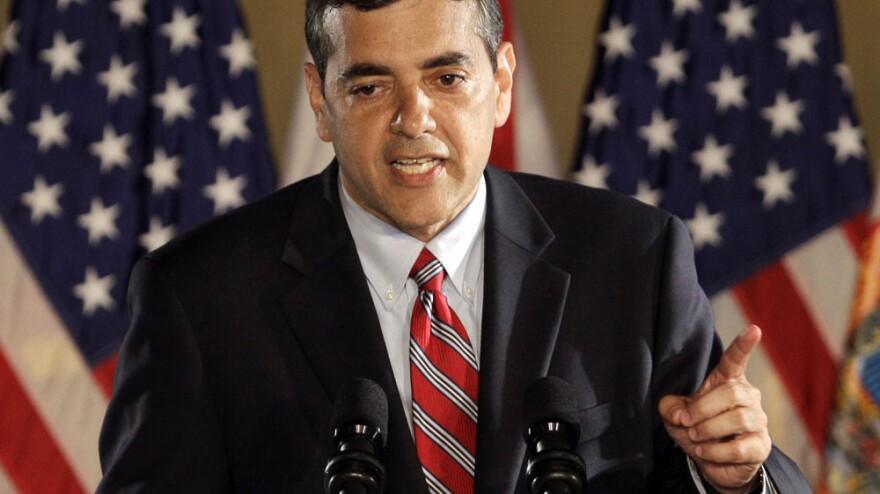 Rep. David Rivera, R-Fla., speaks in Coral Gables in November 2010. Rivera is under investigation by state and federal authorities for allegedly misusing campaign funds.
