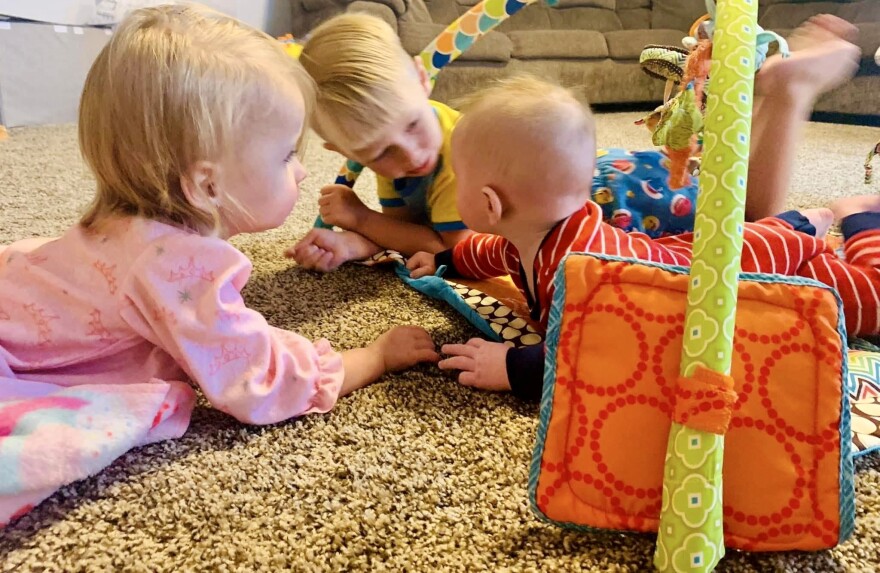 Megan Knight’s children play together in 2022, the year before they were taken into foster care.