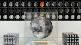 “Moon Phases” by Jeff Koons was launched on a rocket to the moon from Cape Canaveral at NASA’s Kennedy Space Center on Thursday. 