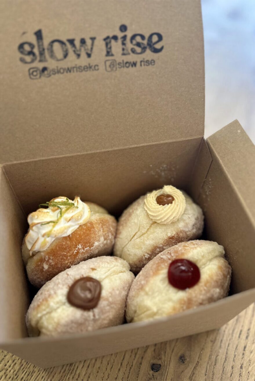 A selection of filled sourdough doughnuts from Slow Rise.