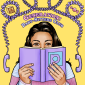Illustration of a woman holding a book with an annalogue telephone cord haning above her head and the title "Generation: Baby-Sitters Club". 