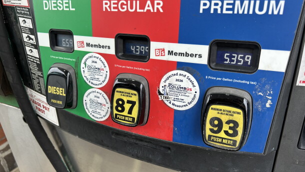 Prices at a gas pump in late September of 2026.