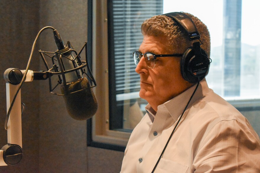Dave Barrett in KJZZ's studios on Oct. 16, 2025.