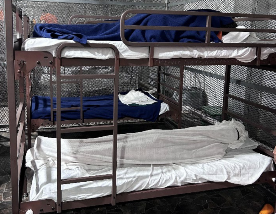 Bedding and linens provided to detainees at the dentention facility known as Alligator Alcatraz observed on January 21, 2026.