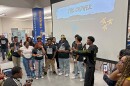 Rising hip-hop star La Reezy prepares students for a cypher at the School Cypher Summit at New Orleans Charter Science and Mathematics High School on May 1, 2026.