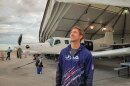 World and U.S. National Wingsuit Performance Flying champion Alexey Galda at Skydive Utah at the Tooele Valley Airport, Sept. 26, 2025. He’s waiting for the clouds to part so he can continue training for the USPA National Skydiving Championships.