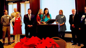Blair Milo, Career Connections and Talent secretary, reads a proclamation from Gov. Eric Holcomb making Hamilton County a talent region.