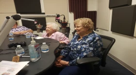 Ann Brewer and Cornell Korsmeyer in the NPR Illinois studio.