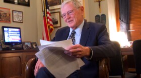 Sen. Jim Inhofe (R-Okla.), chairman of the Senate Armed Services Committee, in his office in January.