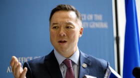 FILE: Attorney General William Tong at a press conferance on June 27, 2025. A New Haven-based non-profit Regional Water Authority is buying Aquarion from Eversource for $2.4 billion. Tong says it will cost water ratepayers billions of dollars in the coming decades.