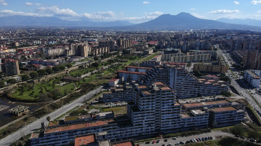 A view of the Neapolitan suburb of Scampia, notorious for drug wars and battles between rival Camorra mafia factions.